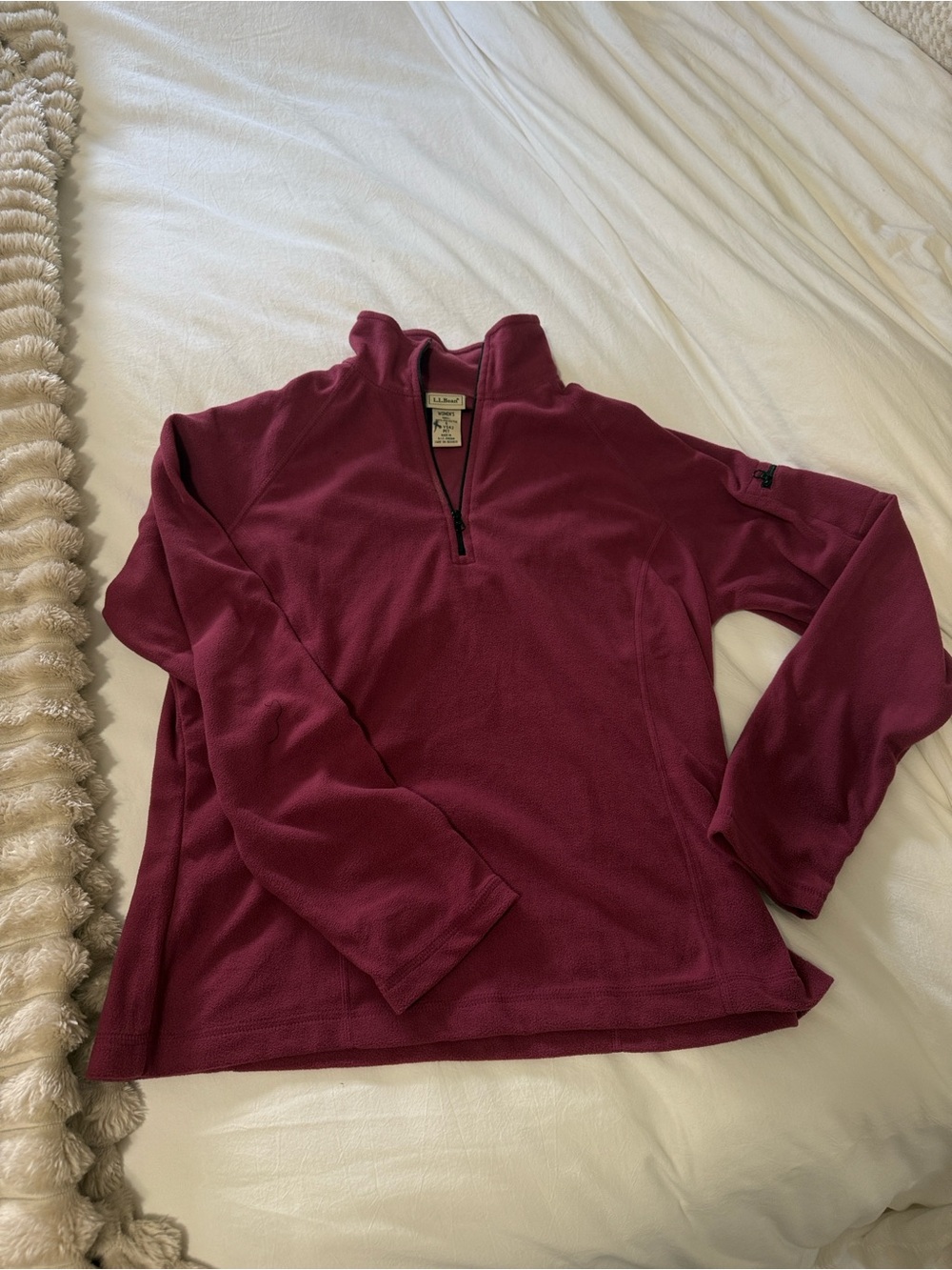 L.L. Bean Plum Quarter-Zip Fleece